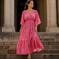 Dames Elegante V-Hals Bedrukte Jurk