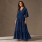 Dames Elegante V-Hals Bedrukte Jurk
