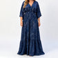 Dames Elegante V-Hals Bedrukte Jurk
