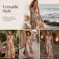 Dames Halter Neck Boho Maxi Jurk