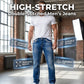 Hoog-Elastische Dubbel Gestikte Heren Jeans