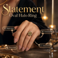 Vintage Gouden Maagd Maria Ovale Kristallen Ring