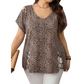 💥【50% OFF】🔥 Dames Luipaardprint V-hals T-shirt met Zijveterg | Relaxed Silhouet, Flatteus | Zacht Mengweefsel | Opvallende Veterdetails | Maat XL-5XL | Meerdere Kleuren | Casual & Party Proof 🐆