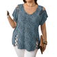 💥【50% OFF】🔥 Dames Luipaardprint V-hals T-shirt met Zijveterg | Relaxed Silhouet, Flatteus | Zacht Mengweefsel | Opvallende Veterdetails | Maat XL-5XL | Meerdere Kleuren | Casual & Party Proof 🐆