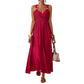 Dames Mouwloze Bandjes Empire Taille Maxi Jurk