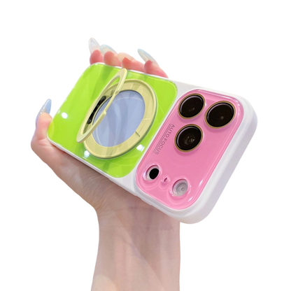 Kleurblok 360° Draaibare Ringstandaard Telefoonhoesje