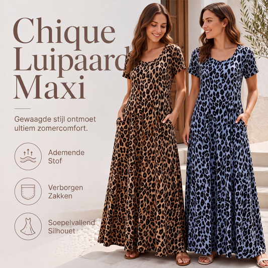 🎉 Uitverkoop 2026 — Meer dan 28200 stuks verkocht!💞 Dierenprint maxi-jurk voor dames, geschikt voor plus-size maten 🐆
