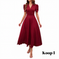 🥳2026 HOT UITVERKOOP🥳💞MEER DAN 50.000 VERKOCHT!💥💕🌿 50% KORTING! Elegante jurk met pofmouwen – V-hals en hoge taille creëren een zandloperfiguur. Ademend, kreukvrij. Perfect voor volwassen vrouwen. 👗✅