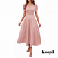 🥳2026 HOT UITVERKOOP🥳💞MEER DAN 50.000 VERKOCHT!💥💕🌿 50% KORTING! Elegante jurk met pofmouwen – V-hals en hoge taille creëren een zandloperfiguur. Ademend, kreukvrij. Perfect voor volwassen vrouwen. 👗✅