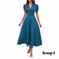 🥳2026 HOT UITVERKOOP🥳💞MEER DAN 50.000 VERKOCHT!💥💕🌿 50% KORTING! Elegante jurk met pofmouwen – V-hals en hoge taille creëren een zandloperfiguur. Ademend, kreukvrij. Perfect voor volwassen vrouwen. 👗✅