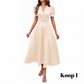 🥳2026 HOT UITVERKOOP🥳💞MEER DAN 50.000 VERKOCHT!💥💕🌿 50% KORTING! Elegante jurk met pofmouwen – V-hals en hoge taille creëren een zandloperfiguur. Ademend, kreukvrij. Perfect voor volwassen vrouwen. 👗✅