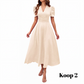 🥳2026 HOT UITVERKOOP🥳💞MEER DAN 50.000 VERKOCHT!💥💕🌿 50% KORTING! Elegante jurk met pofmouwen – V-hals en hoge taille creëren een zandloperfiguur. Ademend, kreukvrij. Perfect voor volwassen vrouwen. 👗✅