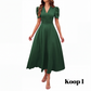 🥳2026 HOT UITVERKOOP🥳💞MEER DAN 50.000 VERKOCHT!💥💕🌿 50% KORTING! Elegante jurk met pofmouwen – V-hals en hoge taille creëren een zandloperfiguur. Ademend, kreukvrij. Perfect voor volwassen vrouwen. 👗✅