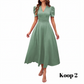 🥳2026 HOT UITVERKOOP🥳💞MEER DAN 50.000 VERKOCHT!💥💕🌿 50% KORTING! Elegante jurk met pofmouwen – V-hals en hoge taille creëren een zandloperfiguur. Ademend, kreukvrij. Perfect voor volwassen vrouwen. 👗✅