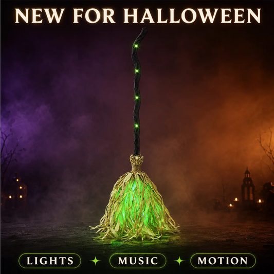 🧙‍♀️ Vroege Halloween Deal – 60% KORTING! Bewegende Heksenbezem met Licht & Geluid | Voor Een Griezelige Sfeer 🎃