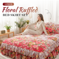 🌸 -50% !    🛏️ Bloemen bedrokset met ruches, 2 kussenslopen en 5 maten
