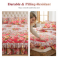 🌸 -50% !    🛏️ Bloemen bedrokset met ruches, 2 kussenslopen en 5 maten