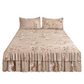 🌸 -50% !    🛏️ Bloemen bedrokset met ruches, 2 kussenslopen en 5 maten