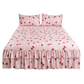 🌸 -50% !    🛏️ Bloemen bedrokset met ruches, 2 kussenslopen en 5 maten