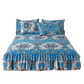 🌸 -50% !    🛏️ Bloemen bedrokset met ruches, 2 kussenslopen en 5 maten