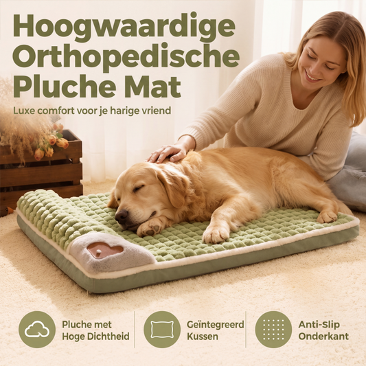 Een huisdier dat goed slaapt, is een tevreden huisdier – Premium Pluchen Slaapmat met Nekondersteuning 🐾