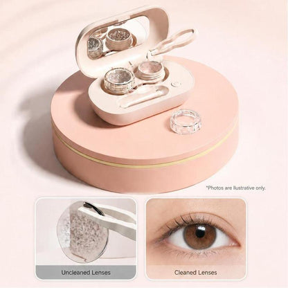 Magneetsluiting Roze Lens Reisopbergdoos Met Ingebouwde Spiegel