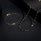 💥Ketting en armband als bijpassende set met zirkonia-stenen – Vergulde Koperen Sieradenset | Geometrische Schakels | Verstelbaar 40+5,5 cm | Gegalvaniseerd ✨💍