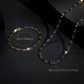 💥Ketting en armband als bijpassende set met zirkonia-stenen – Vergulde Koperen Sieradenset | Geometrische Schakels | Verstelbaar 40+5,5 cm | Gegalvaniseerd ✨💍