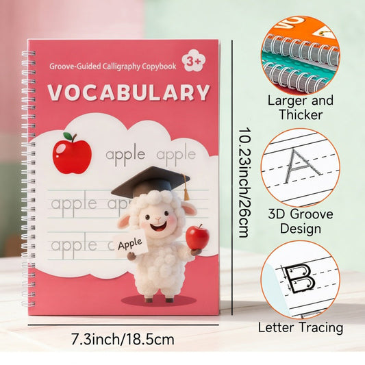 Schrijven leren zonder frustratie – Herbruikbaar Gegroefd Schrijfoefenboek voor Kinderen met Verdwijnende Inkt ✏️📚