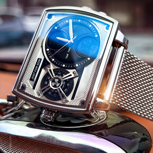 ⌚ Bespaar 50%! 💎 Vierkant Lichtgevend Heren Horloge – Dubbele chronograaf & strak design ✨