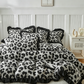 🛏️✨Dekbedovertrekset met luipaardprint en ruches