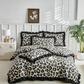🛏️✨Dekbedovertrekset met luipaardprint en ruches