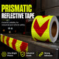 🔦 High-Visibility Pijl Reflecterende Tape – 5m Waterdichte Zelfklevende Veiligheidsstrip met Prismatische Reflectie