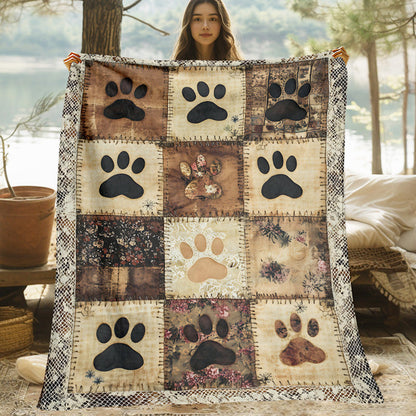 📢📢Zacht en warm op de bank zonder zware sprei – Flanellen Deken met Pootafdrukprint | 7 Maten | Kaki & Blauw 🐾☀️