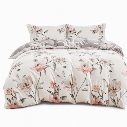 🛏️ All-season geruwd beddengoedset met print, inclusief dekbedovertrek en 2 kussenslopen