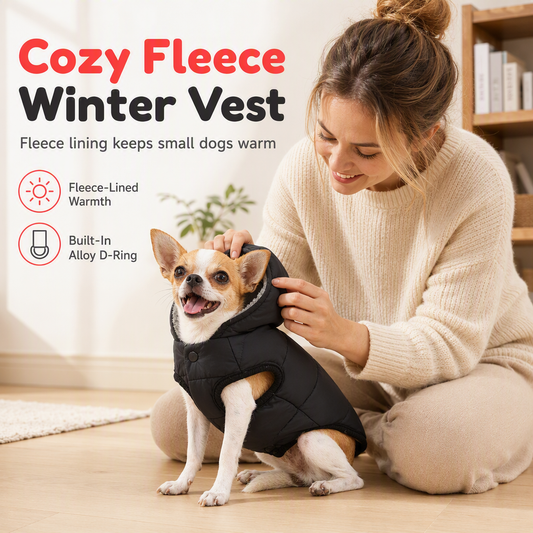 🐕 Uw hond trilt van de kou op de ochtendwandeling – Hondenjas met Capuchon & Geïntegreerd Tuigje | Winddicht & Fleece | 3 Kleuren | XS–XL 🐕🧥