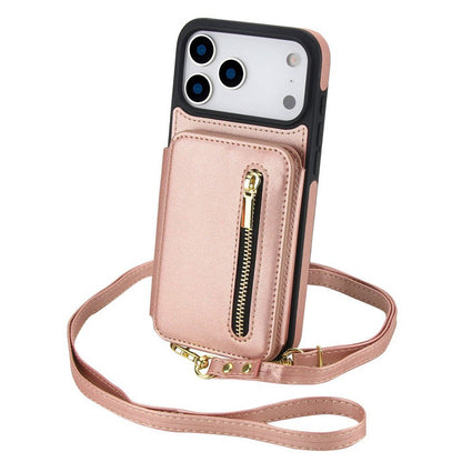 ⏳ Tijdelijke aanbieding⏳ Portemonnee telefoonhoes met schouderband en standaard PU leer met kaartopberging en magnetische sluiting In vijf kleuren