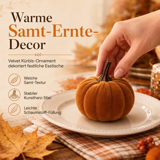 🎃 Herfst- en halloweendecoratie zonder gedoe met echte pompoenen – Fluwelen Decoratiepompoen | 3 Kleuren | Koop 1 Krijg 2 Gratis 🎃🥞