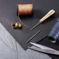 Leer, canvas en dikke stoffen naaien zonder naald die buigt of knapt – Naaipriemset met Koperen Handgreep | Verwisselbare Stalen Naalden | Gewaxt Garen | 3 of 4 Naalden 🧵🔧