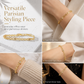 ✨Een gouden armband met ruitjesgevulde hartschakel en geometrische holle vierkante schakels die licht weerkaatsen zonder te knellen – Rhinestone Hart Armband | Goldplated Sluiting | Lichtgewicht 💛✨