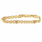 ✨Een gouden armband met ruitjesgevulde hartschakel en geometrische holle vierkante schakels die licht weerkaatsen zonder te knellen – Rhinestone Hart Armband | Goldplated Sluiting | Lichtgewicht 💛✨