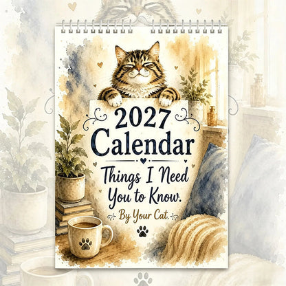 🐱🔥 50% KORTING! 2027 Katten Muurkalender – Maandelijkse Schattige Katten, Groot Datarooster, Dik Papier, Wanddecoratie voor Thuis & Kantoor ✨