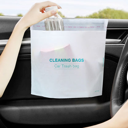 Afval in de auto netjes weggooien zonder een losse prullenbak te hoeven meenemen – Zelfklevende Staande Auto-Vuilniszakjes | PE | 22×20 cm | 20 Stuks | Dubbelzijdige Kleefstrip 🚗🗑️