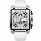 🌙 Vierkant herenhorloge met siliconen band en datumweergave