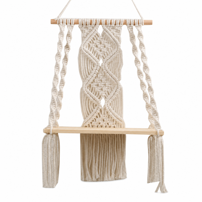 🌿Handgeweven boho-wandplank voor decoratie en opbergruimte