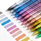 Metallic stiften die glinsteren op papier, glas, steen, hout en keramiek – Metallic Markeerset | 12 of 24 Kleuren | Dual Tip, Harde Punt of Penseelpunt | 16 cm | Nylon+Vezel ✨🎨