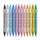 Metallic stiften die glinsteren op papier, glas, steen, hout en keramiek – Metallic Markeerset | 12 of 24 Kleuren | Dual Tip, Harde Punt of Penseelpunt | 16 cm | Nylon+Vezel ✨🎨