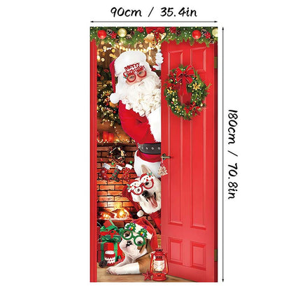 🎄 2+1 GRATIS –Kerstdeurversiering met Santa, sneeuwpoppen en kerstbomen