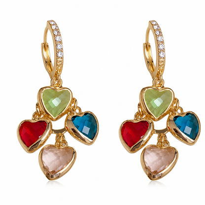 🌸 NU 50% KORTING! 🌸 Retro veelkleurige hartjesoorbellen met kwastjes voor dames, modieuze sieraden