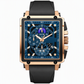 🌙 Vierkant herenhorloge met siliconen band en datumweergave